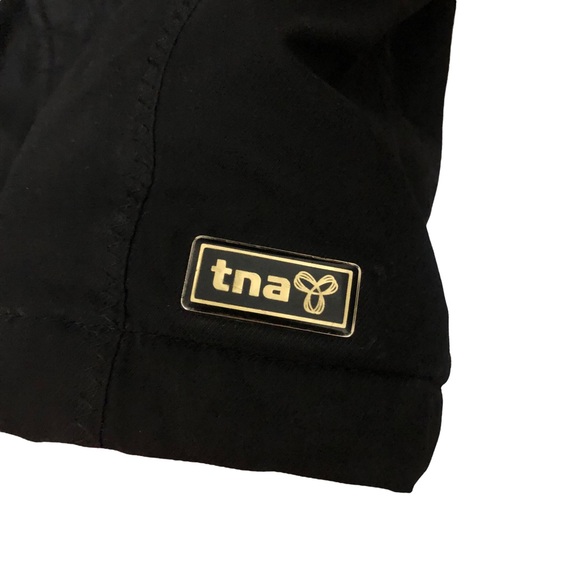 TNA sz Small Long Mid Length Warm Insulated Black Parka Winter Jacket Coat - Picture 5 of 14